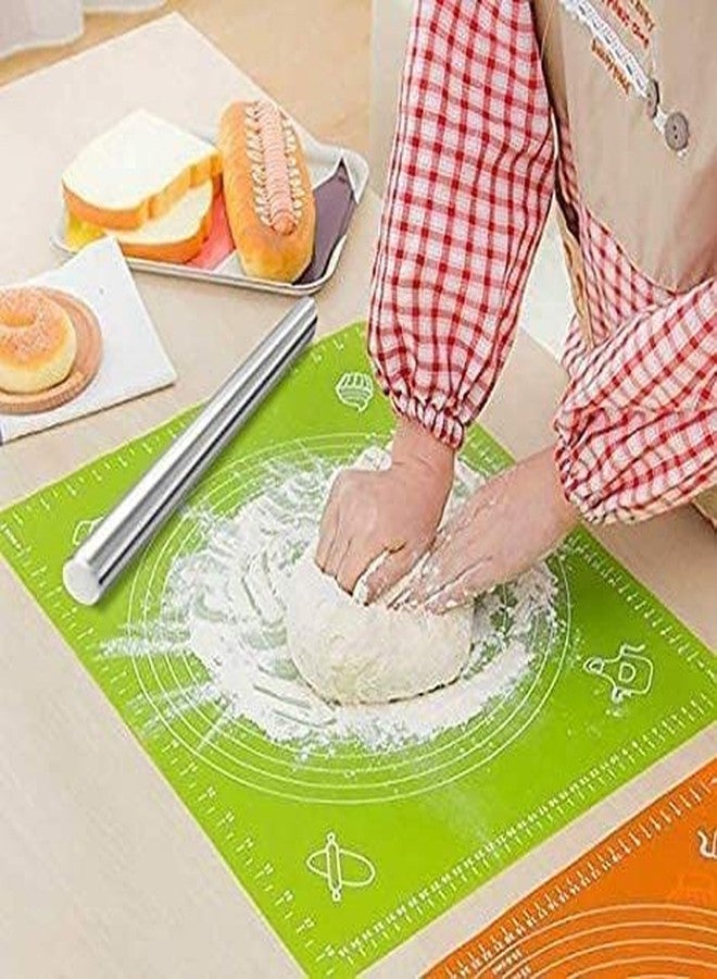CRIYALE Non-Stick Silicone Reusable Pastry Fondant Dough Roti Chapati Rolling Baking Sheet Mat with Measurments | Roti Mat for Kitchen Platform | Chapati Atta Kneading Mat (Green) - Image 1